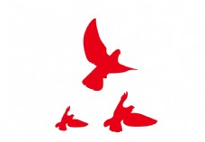 红色和平鸽