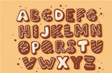 英文签名创意饼干字母设计矢量素材