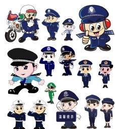 动画卡通矢量警察卡通