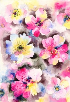 花卉艺术原创水彩手绘艺术花卉素材