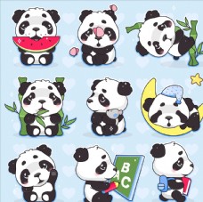 矢量人物卡通熊猫