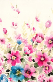 原创手绘水彩艺术花卉