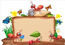 红色球卡通蚂蚁