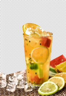 水果饮料饮品冰块夏季素材
