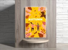 黄色背景秋季海报
