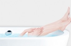 女性美容女性腿部光滑美容浴缸背景素材