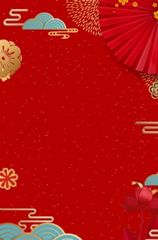 花纹背景红色新年春节背景图