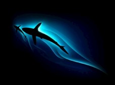 欧式花纹背景海底世界鲸鱼