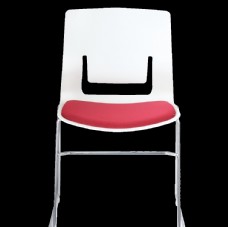 简约时尚红白不锈钢办公椅正面