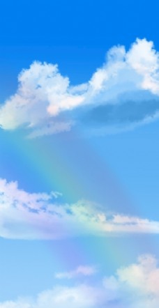 天空云彩虹插画壁纸