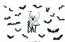 朵拉卡通19款黑色蝙蝠设计矢量