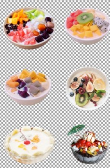 png透明素材酸奶水果捞