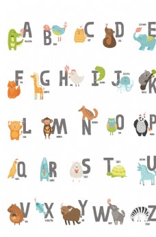 动物创意卡通字母创意动物字体