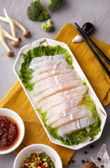 美食背景鱼片鱼肉美食火锅食材背景素材
