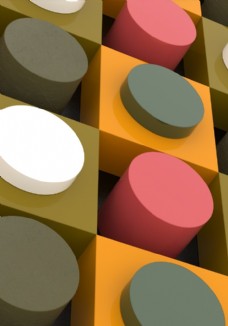 彩色圆柱体3d元素背景