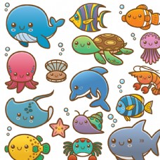 卡通海洋动物