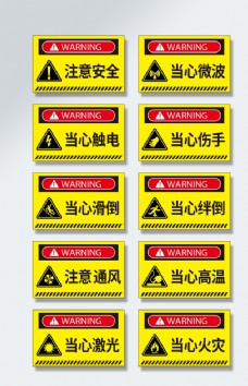 光滑设计警告安全标识牌导视图