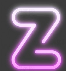 字体设计9霓虹灯字母Z