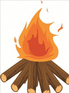 篝火燃烧的木头