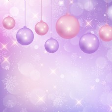紫色背景圣诞装饰品