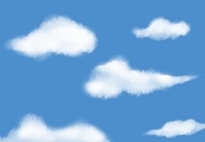白云 云朵 蓝天 背景图 手绘