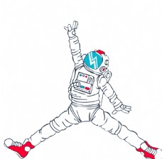 宇航员卡通T恤热图