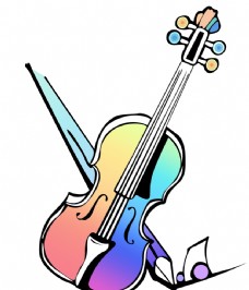 漫画卡通小提琴卡通漫画彩色小提琴