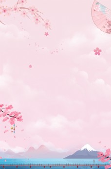 几何粉色樱花背景