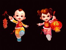 传统节日文化年画娃娃