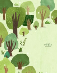 树木森林插画