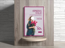 春季女装促销春季海报