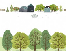 树木森林插画