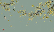 中堂画中式花鸟