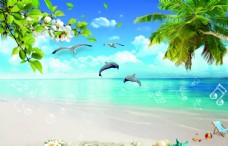 浪漫海鸥沙滩