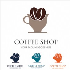 咖啡杯咖啡店铺标志