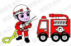 消防战士卡通