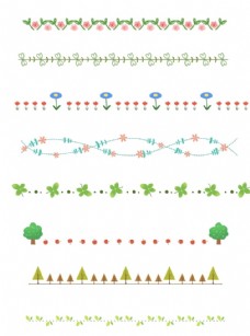 树木植物分割线分隔符套图