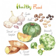 绿色蔬菜手绘蔬菜水果海报