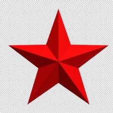 星星红色五角星立体标志海报素材