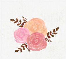 水彩玫瑰插画
