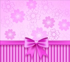 粉红丝带和装饰墙纸