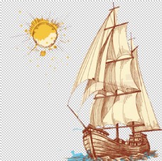 企业文化海报帆船船只企业文化合成海报素材
