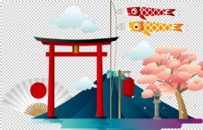 旅行海报日本元素旅游旅行合成海报素材