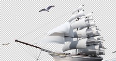 企业文化海报帆船船只企业文化合成海报素材