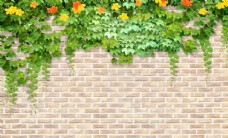 欧式花纹背景植物背景墙