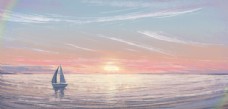 梦幻船帆船梦幻海洋大海海报素材