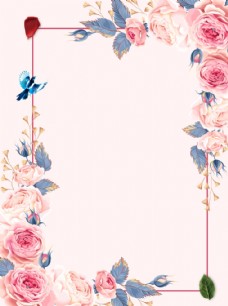 花纹边框唯美花边花纹花圈花框粉色花纹