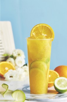 柠檬橙汁水果茶