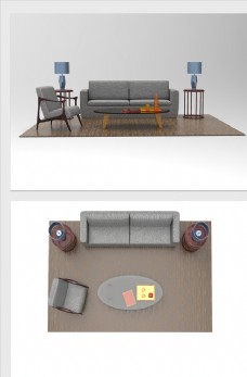 家具模型家具客厅模型