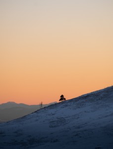 山峰黄昏日落自然风景背景素材